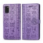 Samsung Galaxy A41 violetti kissa ja koira suojakotelo