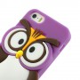 iPhone 5s violetti pöllö silikonisuojus.
