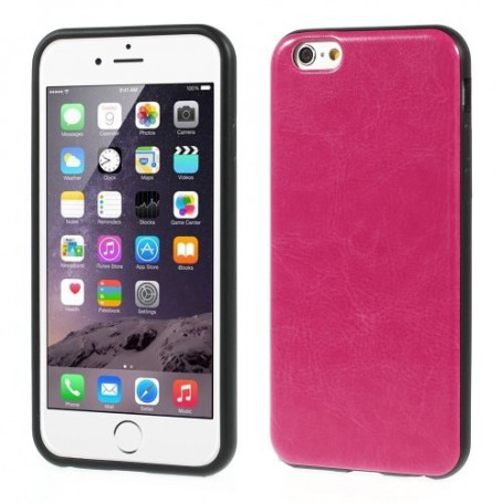 iPhone 6 hot pink nahkakuori.