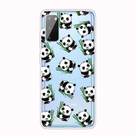 Samsung Galaxy A41 läpinäkyvä pandat suojakuori.