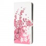 Samsung Galaxy A21s vaaleanpunaiset kukat suojakotelo