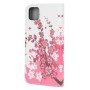 Huawei Y5P vaaleanpunaiset kukat suojakotelo – kotelon saa suljettua kätevällä magneettikiinnityksellä