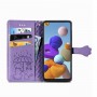 Samsung Galaxy A21s violetti kissa ja koira suojakotelo