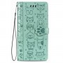 Samsung Galaxy A21s mintunvihreä kissa ja koira suojakotelo