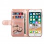 iPhone 7/8/SE 2020/SE 2022 vetoketjullinen ruusukulta glitter suojakotelo