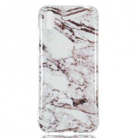 Huawei Y5 2019 valkoinen marmori suojakuori.