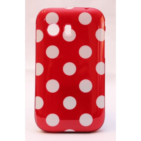 Galaxy Y polka dot suojakuori punainen.