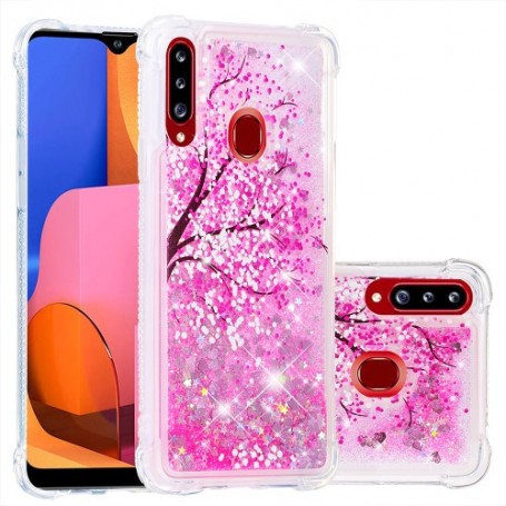 Samsung Galaxy A20s läpinäkyvä kukkiva puu suojakuori.