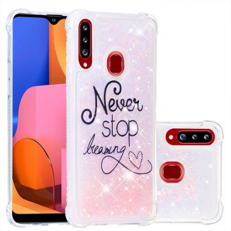 Samsung Galaxy A20s läpinäkyvä never stop dreaming suojakuori.