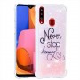 Samsung Galaxy A20s glitter hile never stop dreaming suojakuori