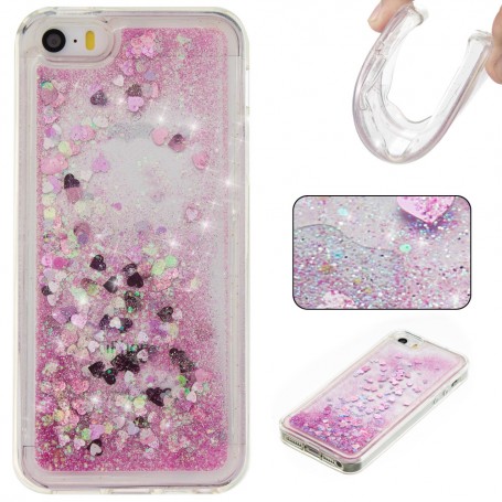 iPhone 5/5S/SE pinkki glitter hile suojakuori