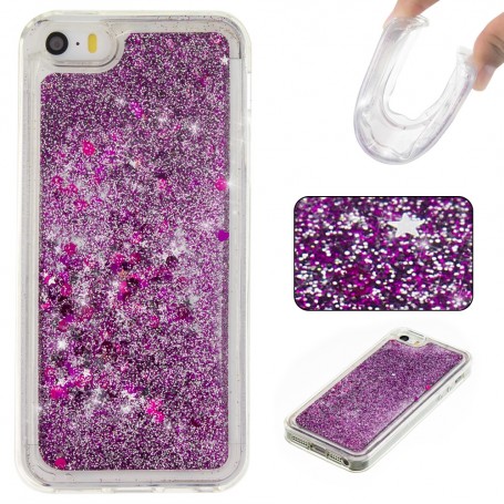 iPhone 5/5S/SE violetti glitter hile suojakuori