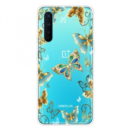 OnePlus Nord läpinäkyvä perhoset suojakuori.