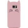Galaxy S7 vaaleanpunainen kissa silikonisuojus.