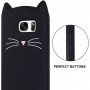 Galaxy S6 musta kissa silikonisuojus.