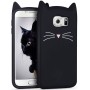 Galaxy S6 musta kissa silikonisuojus.