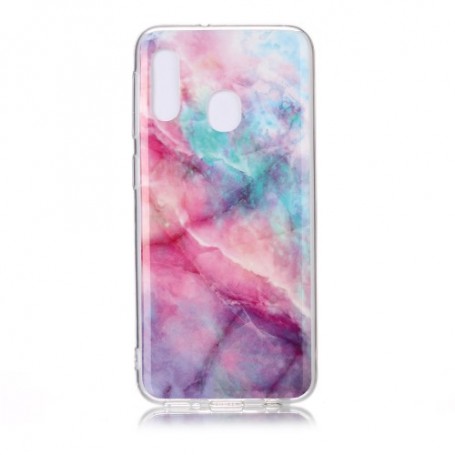 Samsung Galaxy a20e värikäs marmori suojakuori.