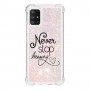 Samsung Galaxy A51 5G glitter hile never stop dreaming suojakuori.
