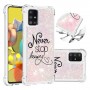 Samsung Galaxy A51 5G glitter hile never stop dreaming suojakuori.