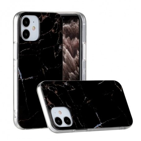 iPhone 12 mini musta marmori suojakuori.