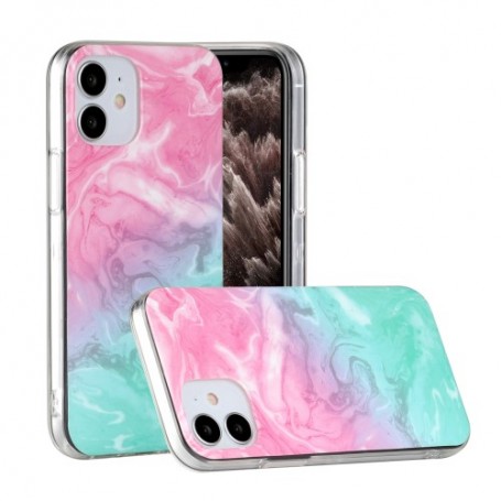 iPhone 12 mini värikäs tie-dye marmori suojakuori.