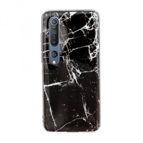 Xiaomi Mi 10 / Mi 10 Pro musta marmori suojakuori.