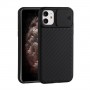 iPhone 12 mini musta suojakuori kamerasuojalla.