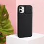 iPhone 12 mini musta suojakuori kamerasuojalla.