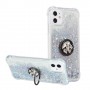 iPhone 12 / 12 Pro hopea glitter hile suojakuori sormuspidikkeellä