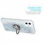 iPhone 12 / 12 Pro hopea glitter hile suojakuori sormuspidikkeellä