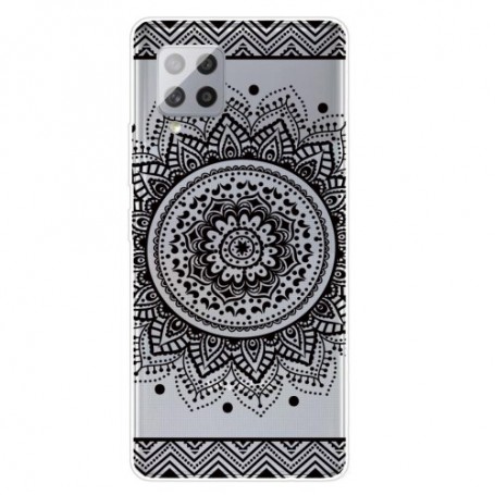 Samsung Galaxy A42 5G läpinäkyvä mandala suojakuori.