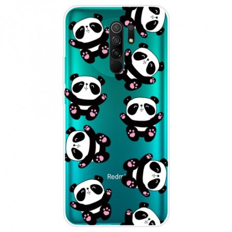Xiaomi Redmi 9 läpinäkyvä pandat suojakuori.