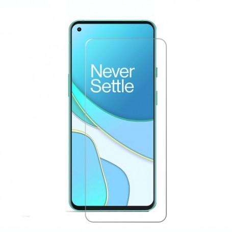 OnePlus 8T kirkas panssarilasi. – karkaistu lasi puhelimen näytöllä