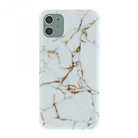 iPhone 11 valkoinen marmori suojakuori.