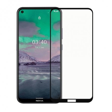 Nokia 3.4 kirkas mustareunuksinen panssarilasi.