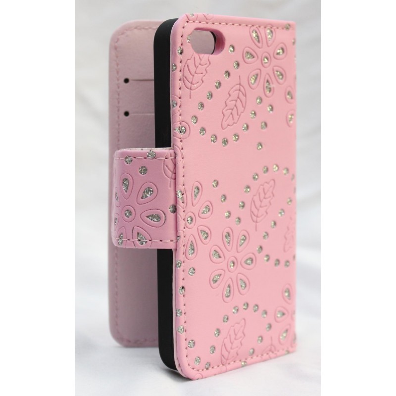 iPhone 5 vaaleanpunainen lompakkokotelo. iPhone 5 vaaleanpunainen lompakkokotelo.
