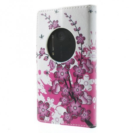 Lumia 1020 vaaleanpunaiset kukat puhelinlompakko