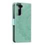 Samsung Galaxy S21 mintunvihreä mandala suojakotelo – lompakkomallinen avattava kannellinen suojakotelo