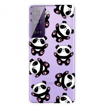 Samsung Galaxy S21 läpinäkyvä pandat suojakuori.