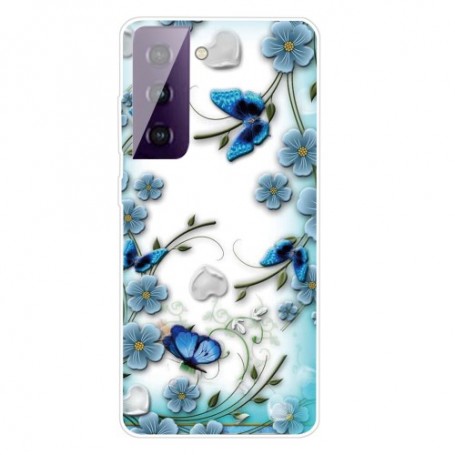 Samsung Galaxy S21 läpinäkyvä perhoset suojakuori.