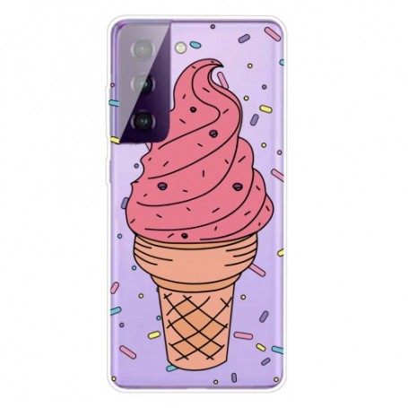 Samsung Galaxy S21 läpinäkyvä jäätelö suojakuori.