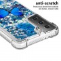 Samsung Galaxy S21 glitter hile sininen perhonen suojakuori