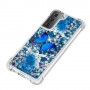 Samsung Galaxy S21 glitter hile sininen perhonen suojakuori