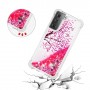 Samsung Galaxy S21 glitter hile pinkki puu suojakuori