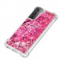 Samsung Galaxy S21 glitter hile pinkki puu suojakuori