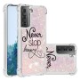 Samsung Galaxy S21 glitter hile never stop dreaming suojakuori – joustvasta ja kestävästä muovista valmistettu suojakuori