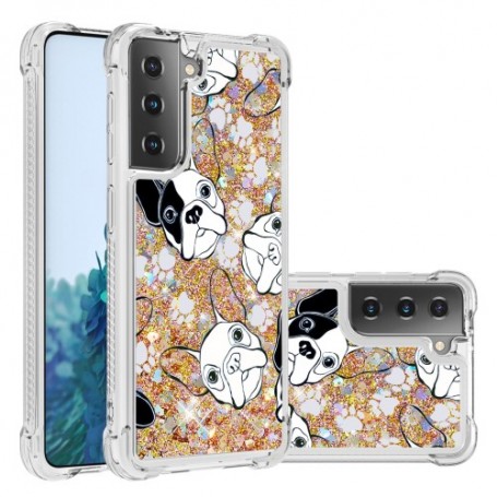 Samsung Galaxy S21 läpinäkyvä koirat suojakuori.