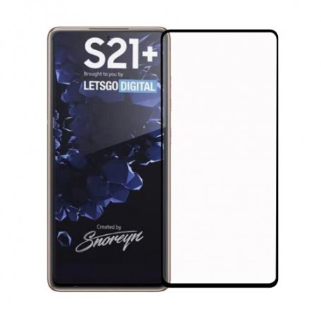 Samsung Galaxy S21 Plus kirkas mustareunuksinen panssarilasi.