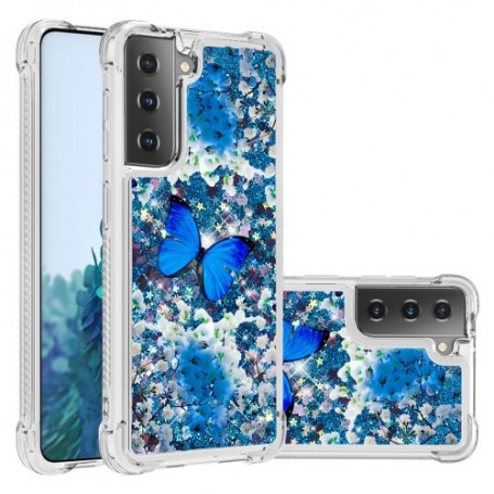 Samsung Galaxy S21 Plus läpinäkyvä perhonent suojakuori.