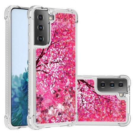 Samsung Galaxy S21 Plus läpinäkyvä perhonent suojakuori.